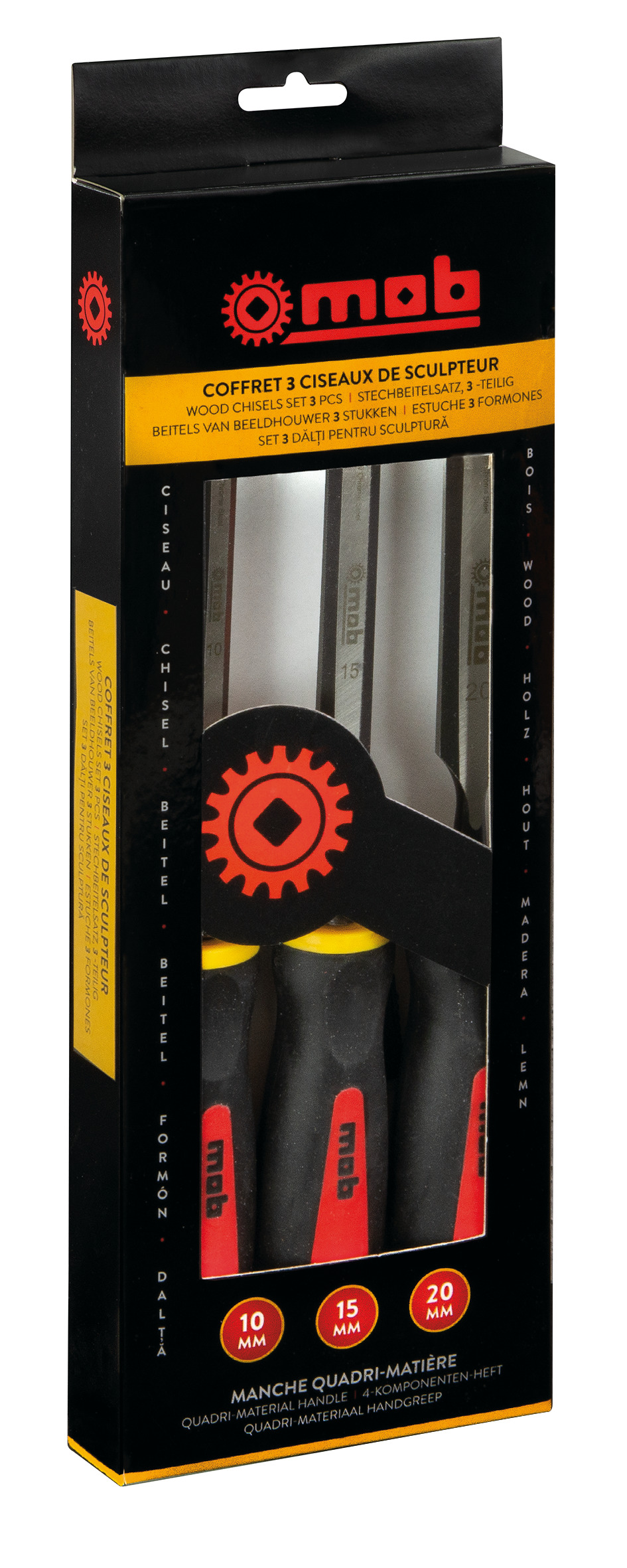 STECHBEITELSATZ - 3-TEILIG - 3-KOMPONENTEN-HEFT