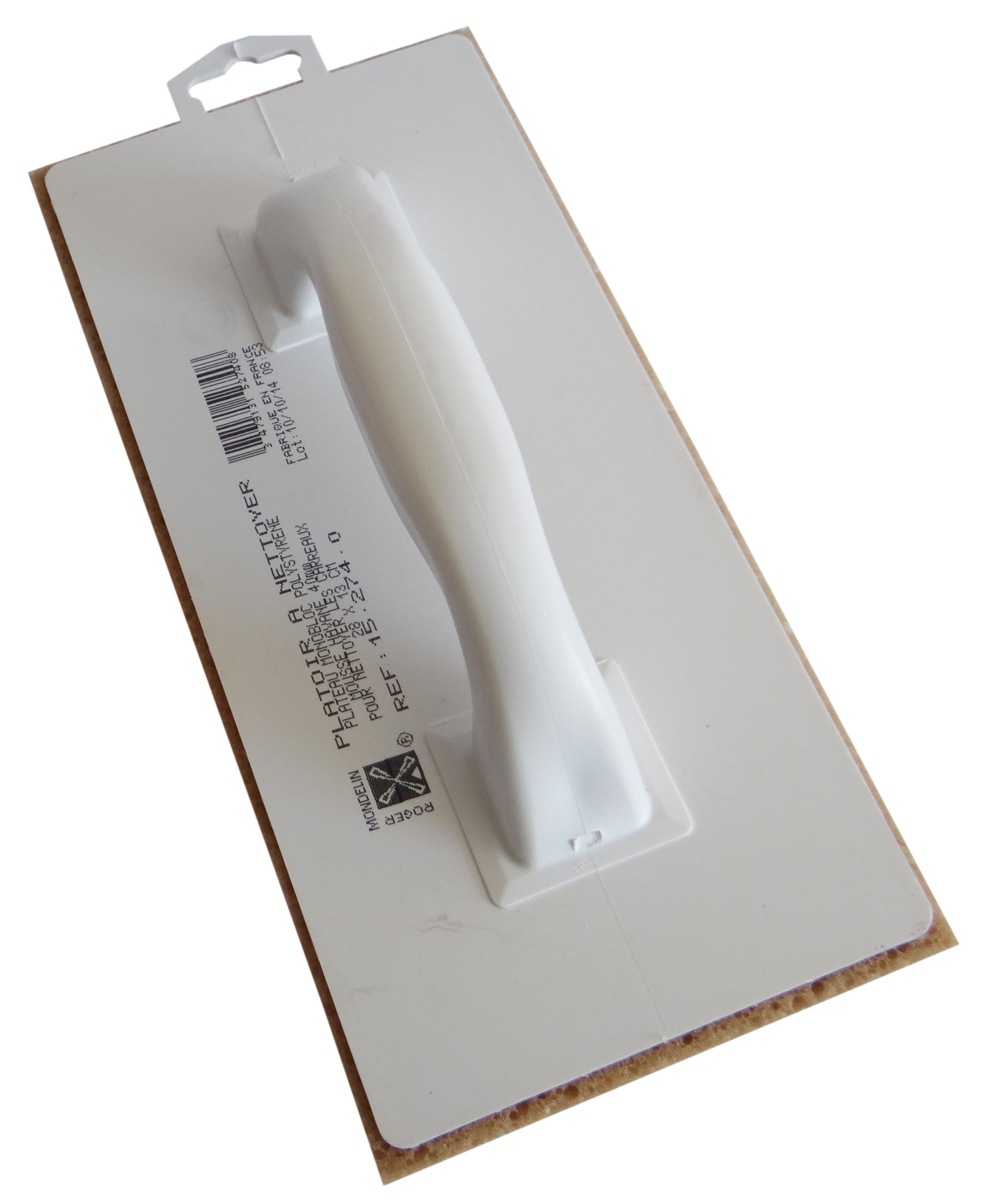 WASCHBRETT MIT GRIFF AUS KUNSTSTOFF - 40 MM HAVANE SCHWAMM - 290 X 140 MM