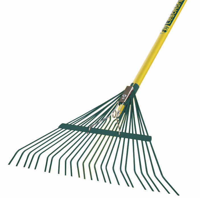 Leaf rake flat tines, 100% PEFC certified wooden 150 cm handle