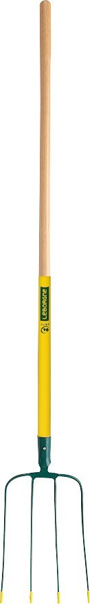 Manure fork with socket 4 prongs 22 cm, 100% PEFC certified wooden 130 cm handle