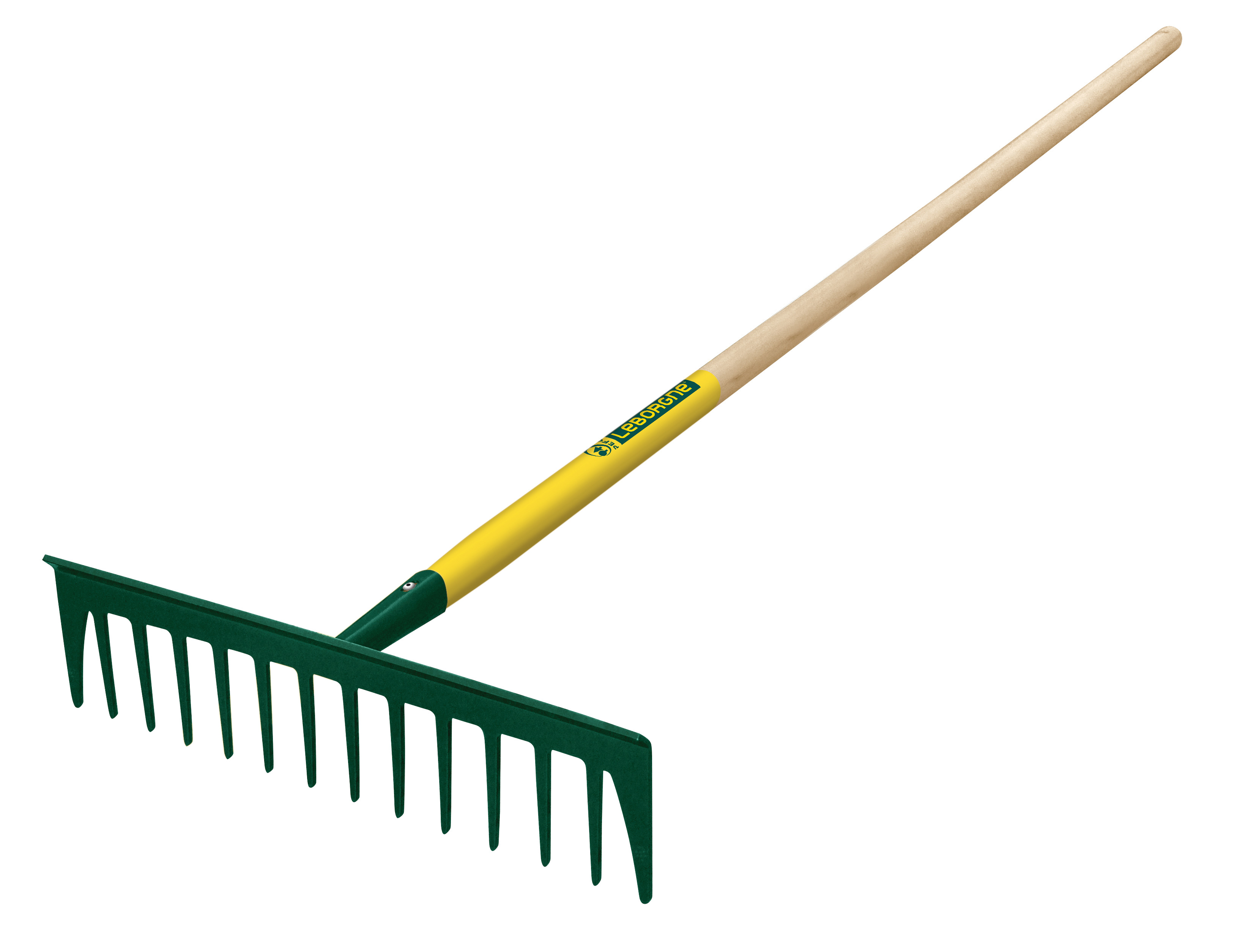 Duopro rake 14 straight tines, 100% PEFC certified wooden 150 cm handle