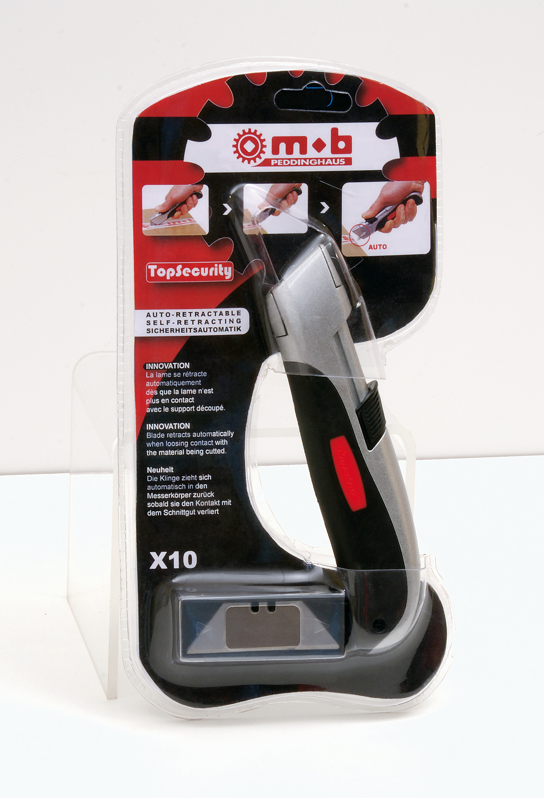 CUTTERMESSER TOPSECURITY, INKL. 10 ERSATZKLINGEN - AUF BLISTER