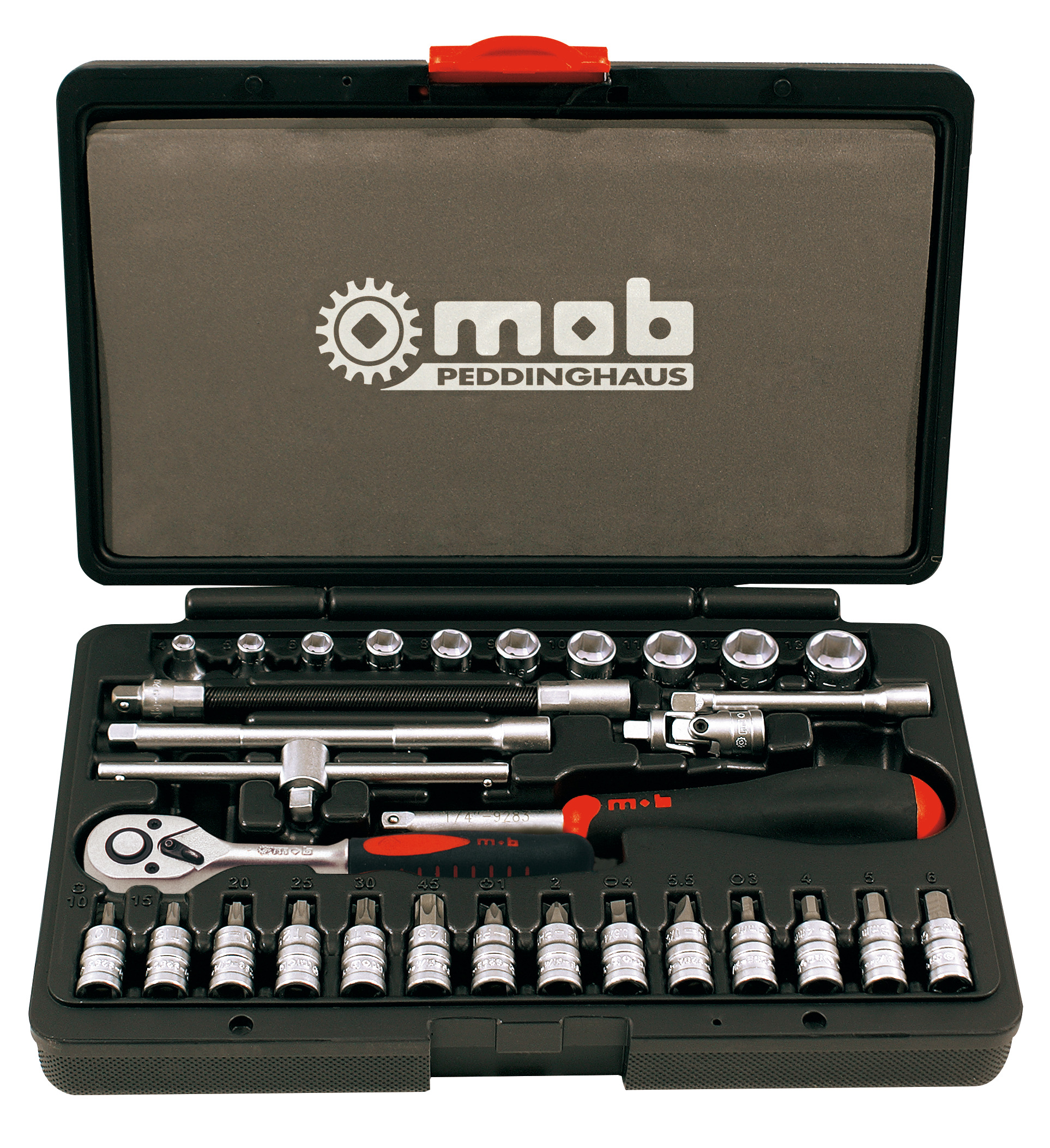 STECKSCHLÜSSELSATZ - 1/4'', , Umschaltknarre 31-TEILIG