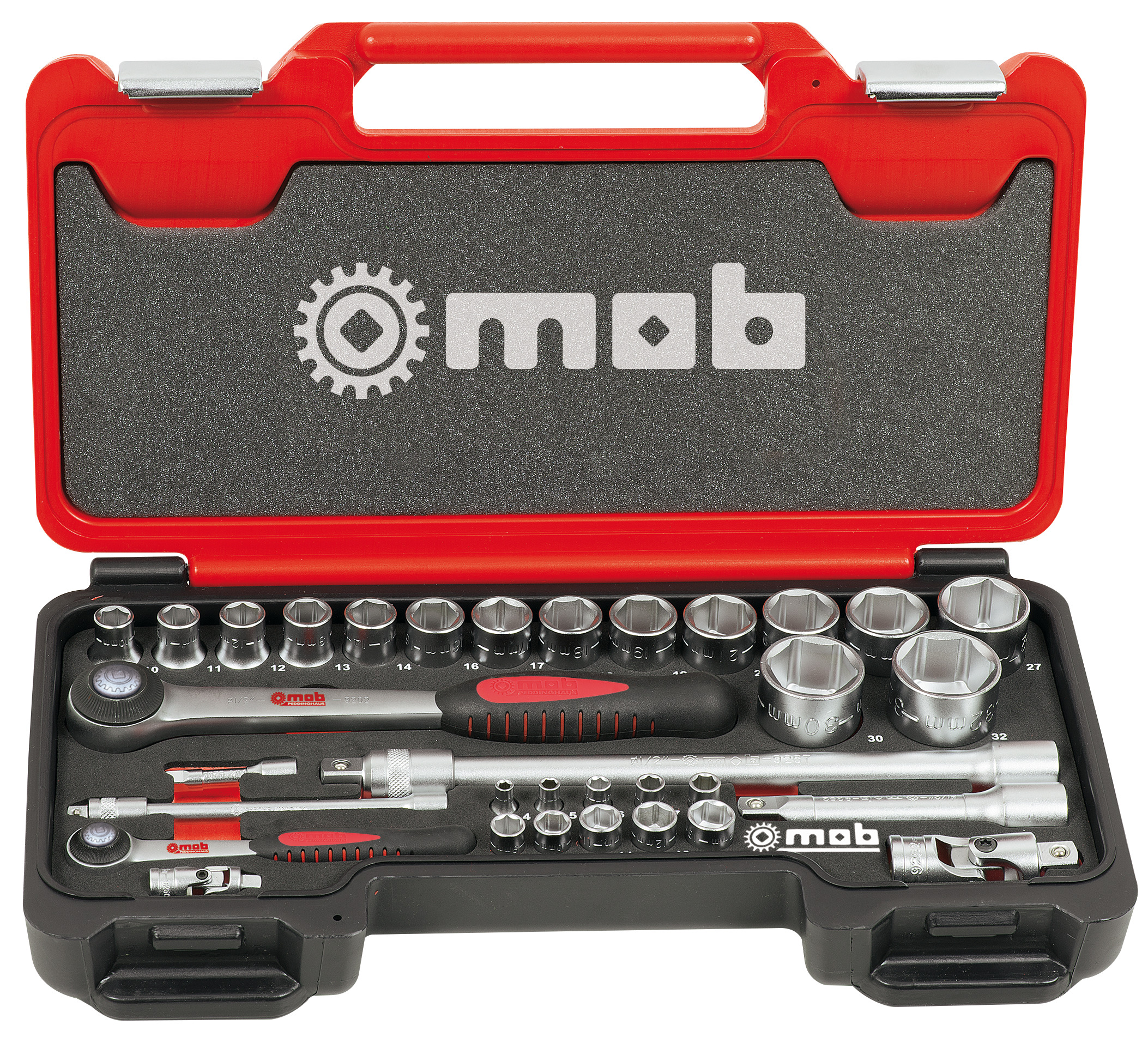 FUSION BOX - STECKSCHLÜSSELSATZ 33-TEILIG 1/4+1/2" - 6-KANT - MIT GDE-KNARRE