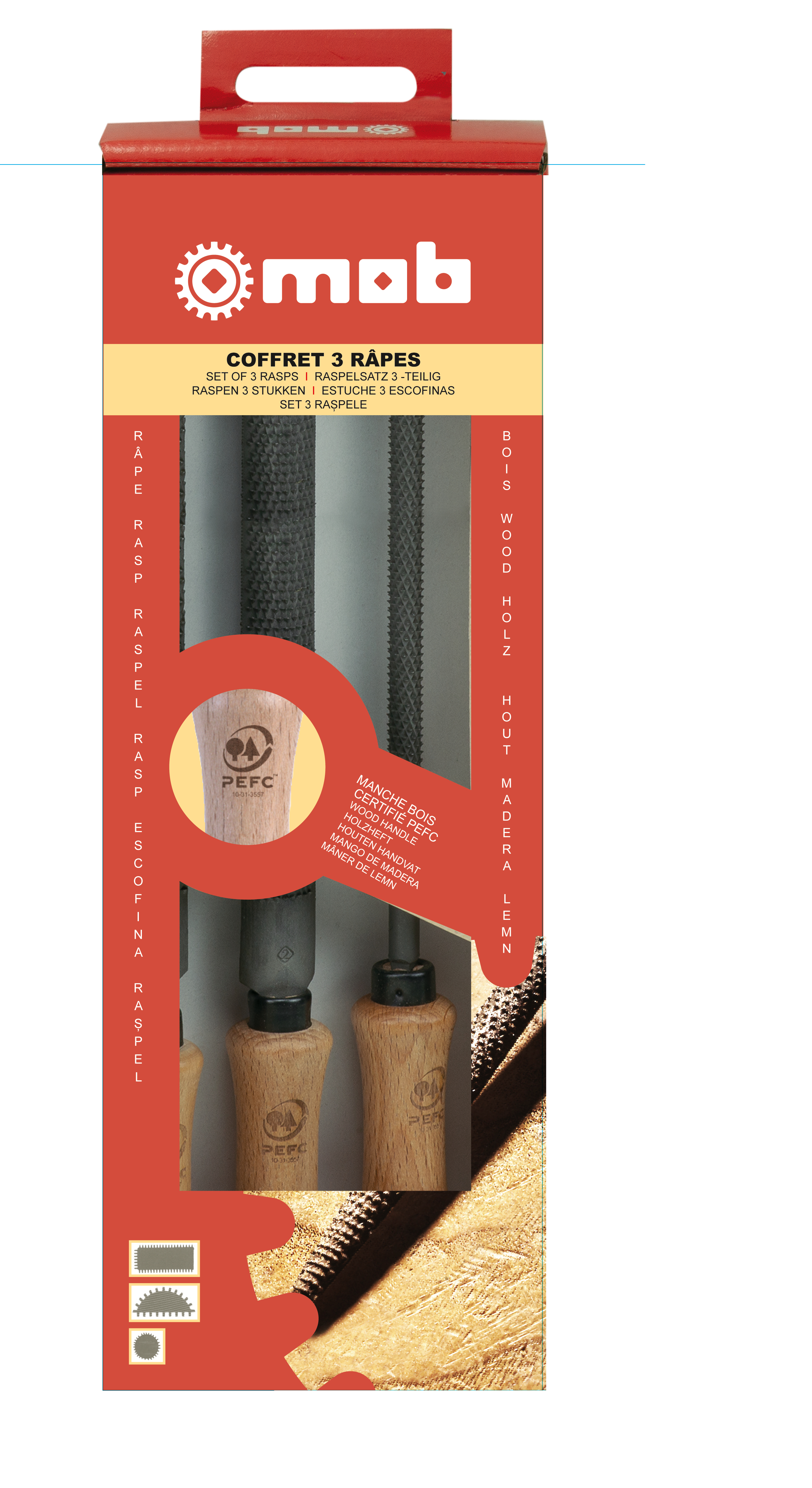 RASPELSATZ - HOLZHEFT - 3-TEILIG