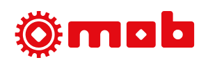 Mob-Logo, ein rotes Zahnrad